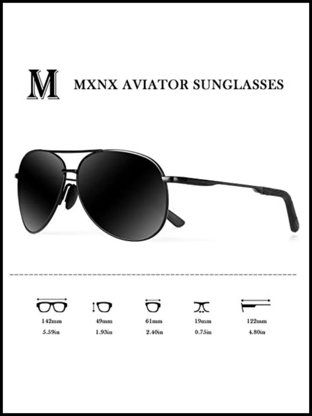 Polarized Aviator Sunglasses UV400 Protection Alloy Frame Lightweight Driving